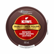 (Dark Brown) Kiwi Shoe Polish Wax Large Tin - For Polishing Leather Shoes 100ml
