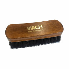 (Black) BIRCH Horsehair Brush Medium - For Boot and Shoe Polish Application 15cm