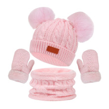 Children's hat scarf glove set warm autumn winter 3-piece