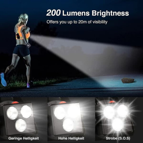 Løpelys USB-oppladbart 500 lumen justerbart bryst 2
