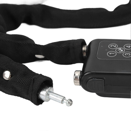 Moto Remote AntiTheft Vib Alarm Waterproof StainlessSteel Password Cable Lock Black 1