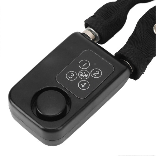 Moto Remote AntiTheft Vib Alarm Waterproof StainlessSteel Password Cable Lock Black 2