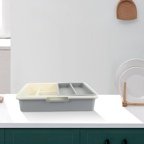 Portable Cutlery Box for Kitchen Drawers, Stackable Plastic 1