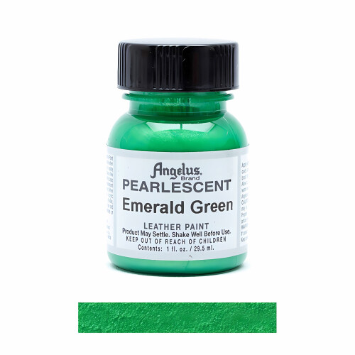 (Emerald Green) Angelus Pearlescent Leather Paint for Sneaker Customs 1oz