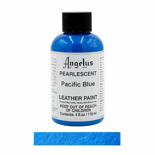 (Pacific Blue) Angelus Pearlescent Leather Paint for Sneaker Customs 4oz