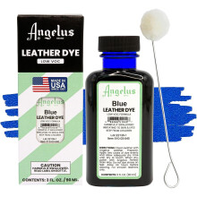 (Blue) Angelus Low VOC Leather Dye - Non-Flammable Formula 3oz