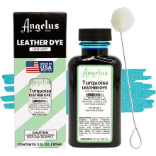 (Turquoise) Angelus Low VOC Leather Dye - Non-Flammable Formula 3oz
