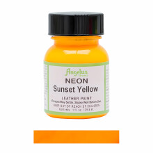 (Sunset Yellow) Angelus Neon Leather Paint for Sneaker Customs and Shoes 1oz