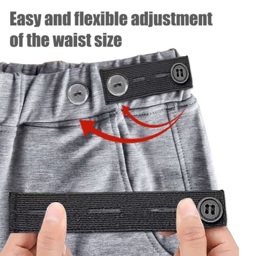 Extensor de cintura elástico preto 83mm - Pacote com 5 2