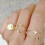 Σετ δαχτυλιδιών Kiplyki Wholesale Cold Wind Geometric Gold με επιχρυσωμένα ευρωπαϊκά και 6