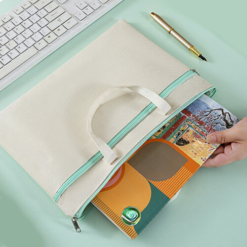 Zipper Pouch File Bag Waterproof A4 Foldable with Handle 1