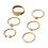 Σετ δαχτυλιδιών Kiplyki Wholesale Cold Wind Geometric Gold με επιχρυσωμένα ευρωπαϊκά και 2