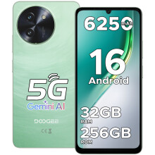 (GREEN) DOOGEE Note59 Pro 5G Smartphone, 48GB(6+42GB) RAM+256GB ROM, 6.75" HD+120Hz, Android16, 6250mAh, 16MP AI Camera, NFC, Side Fingerprint, T8200