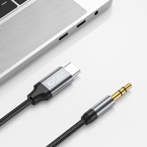 USB-C til 3,5 mm aux-kabel svart 120 cm 2