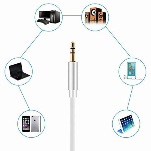 Lightning to AUX 3.5mm adapter car silver 1m 2