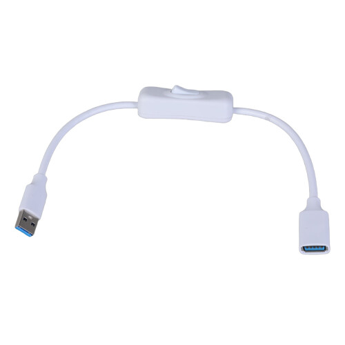 USB 3.0 jatkokaapeli virtakytkimellä 5 Gbps