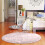 Fluffy, raggete, rundt teppe, ultramykt, vaskbart 1