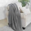 Dark Grey Textured Knitted Throw Blanket 60 x 80 Inch 1