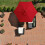 Roter Gartenschirm mit 6 Streben 5