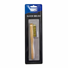 BIRCH Wood Handle Wire Suede Brush - Brass Wires for Reviving Texture
