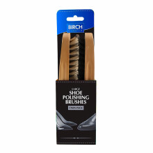 BIRCH Twin Pack Shoe Brush Large - For Polishing & Finishing 15cm