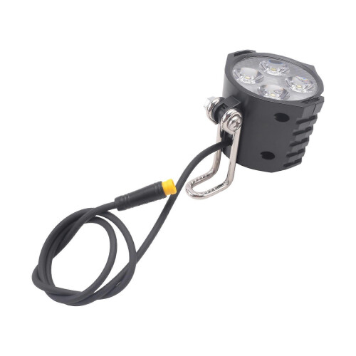 Ebike LED Headlight 36V 48V 3pin Horn 4LED Bulbs for Scooter Bicycle 2