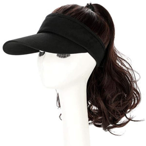 Outdoor wig hat with ponytail baseball cap 1