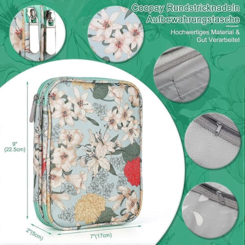 Knitting Needle Case with Zippered Cable Storage 1