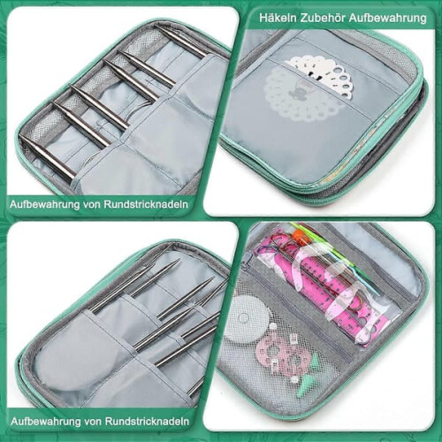 Knitting Needle Case with Zippered Cable Storage 2
