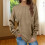 Women's solid round neck long sleeve tunic top 2