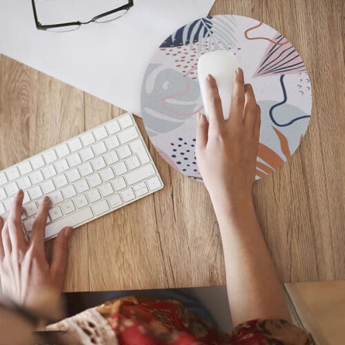 Στρογγυλό mouse pad με αντιολισθητικό σχέδιο, 2 τεμάχια, 20x20x0,2 εκ. 1