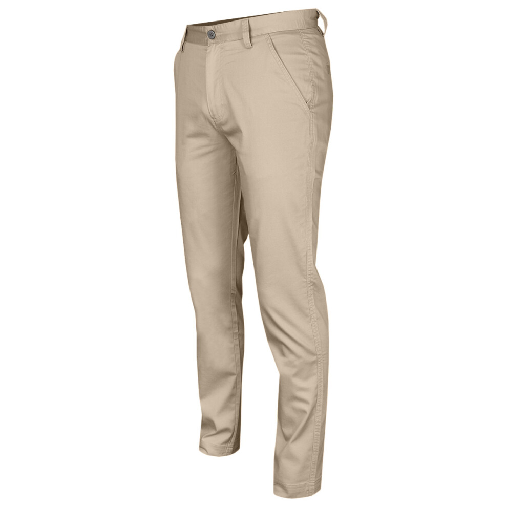 Calvin Klein (30R, Stone) Mens 2026 Campus Chino Wicking Stretch Trousers