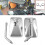 Racbox 2Pcs Universal Rectangle Aluminum Motorcycle Rearview Mirrors 8-10mm Chrome 4