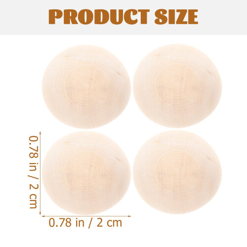 Wooden Semicircle Beads Natural Half Balls 200 pcs 2