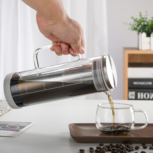 Cold Brew Coffee Maker Glass Stainless Steel 1.5L 1