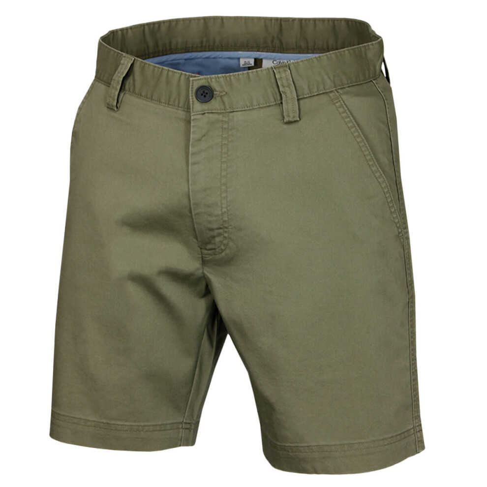 Calvin Klein (38" Waist, Pale Olive) Mens 2026 Campus Chino Lightweight Stretch Golf Shorts