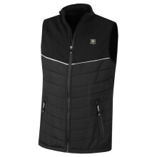 (M, Black/Grey) Island Green Mens Full Zip Through Hybrid Quilted Golf Gilet