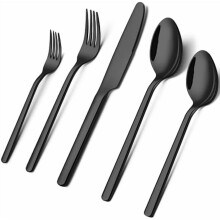 Black Flatware Set 18/10 Stainless Steel 20-Piece
