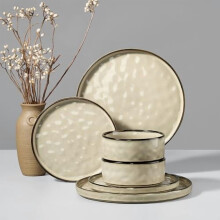 Stoneware Dinnerware Set Khaki 6-Piece