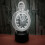 Clock Alarm 3D Lamp Seven Color Gradient Touch Led Night Light 3