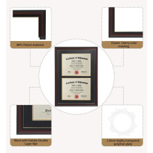 Double diploma frame 8.5x11 certificates 14x20 cherry wood