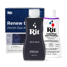 Rit Renew To Blue Denim Dye Kit - Restore Faded Jeans 2x 8oz Bottle Set