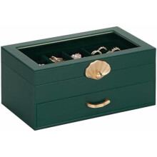 Jewelry Box Forest Green with 1 Drawer for Earrings and