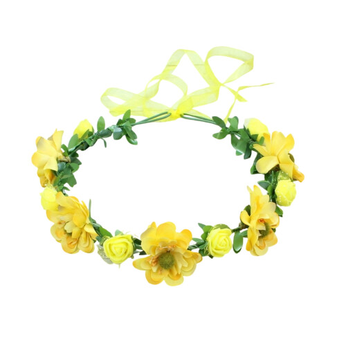 Tiara de Páscoa com coroa de flores e flores artificiais. 1