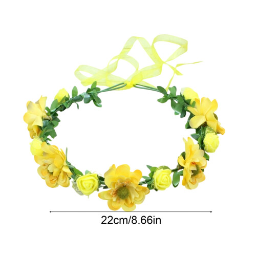 Tiara de Páscoa com coroa de flores e flores artificiais. 2