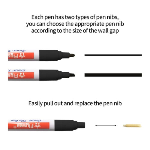 Tile Grout Pen White Waterproof Mold-Resistant 6-Pack 1
