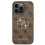 iPhone 14 Pro case brown with large metal logo 3