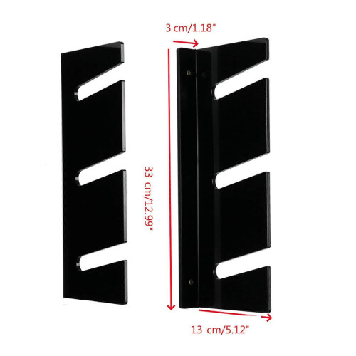 3-Layer Acrylic Skateboard Wall Mount Display Rack Set Black 2