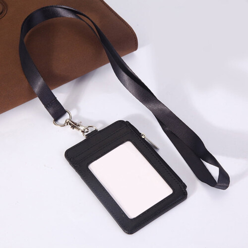 Porta badge in plastica nera, leggeri, 1 set 1