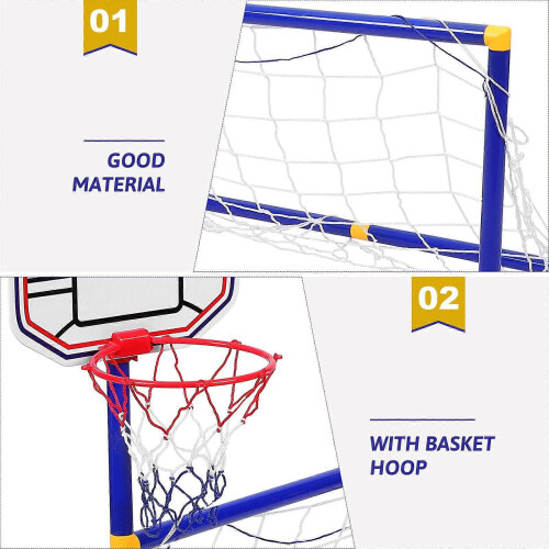 Bärbart 1-set barnfotbollsmål basketkorg utomhussporter 2